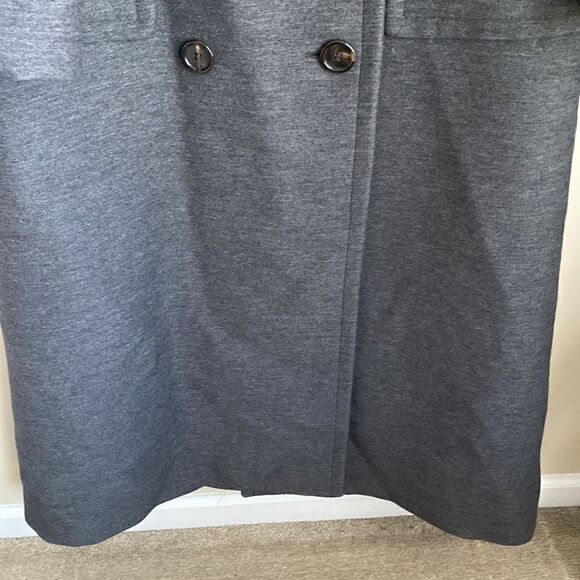 TSE Gray Cashmere Blend Long Double Breasted Coat 10 - Picture 4 of 10